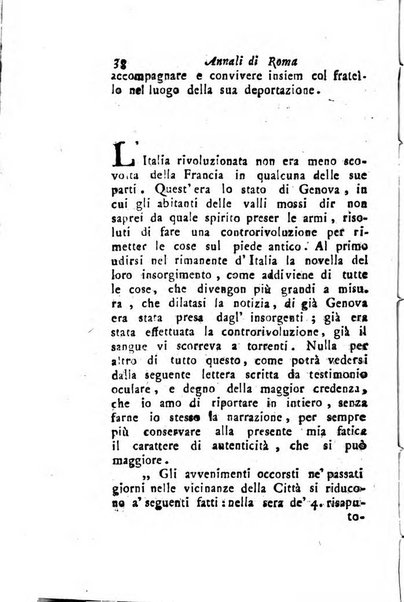 Annali di Roma opera periodica del sig. ab. Michele Mallio