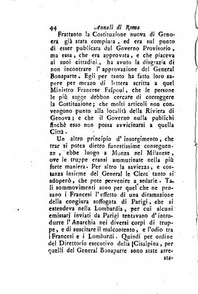 Annali di Roma opera periodica del sig. ab. Michele Mallio