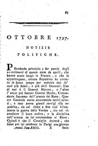 Annali di Roma opera periodica del sig. ab. Michele Mallio