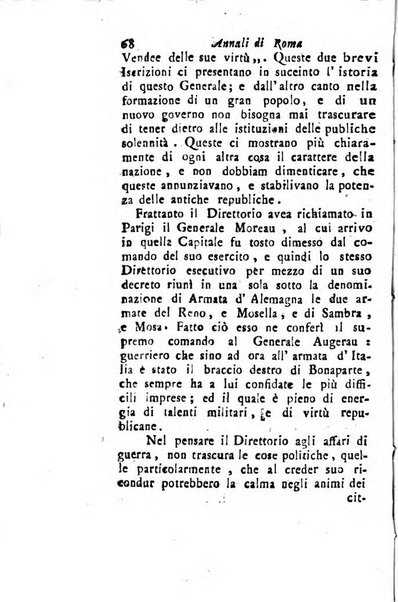 Annali di Roma opera periodica del sig. ab. Michele Mallio