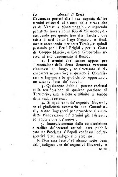 Annali di Roma opera periodica del sig. ab. Michele Mallio