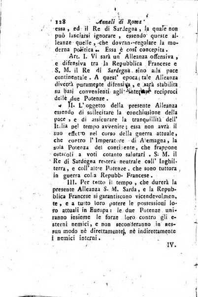 Annali di Roma opera periodica del sig. ab. Michele Mallio