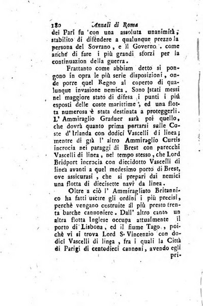 Annali di Roma opera periodica del sig. ab. Michele Mallio