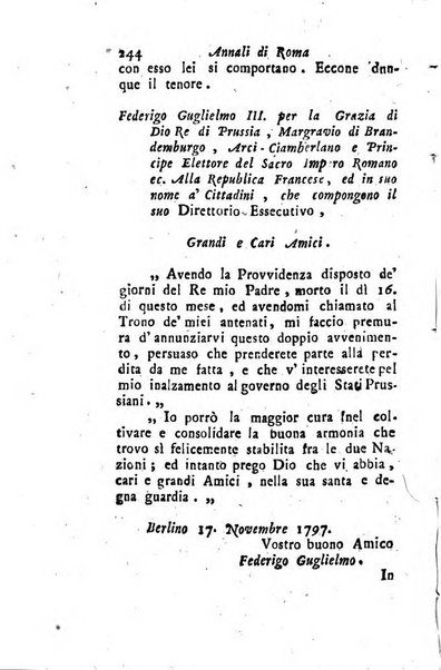 Annali di Roma opera periodica del sig. ab. Michele Mallio