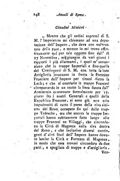 Annali di Roma opera periodica del sig. ab. Michele Mallio