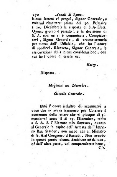 Annali di Roma opera periodica del sig. ab. Michele Mallio