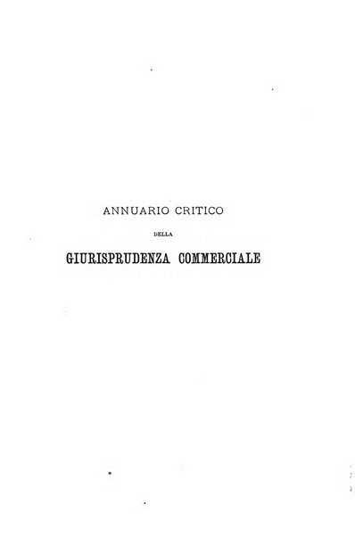 Annuario critico della giurisprudenza commerciale