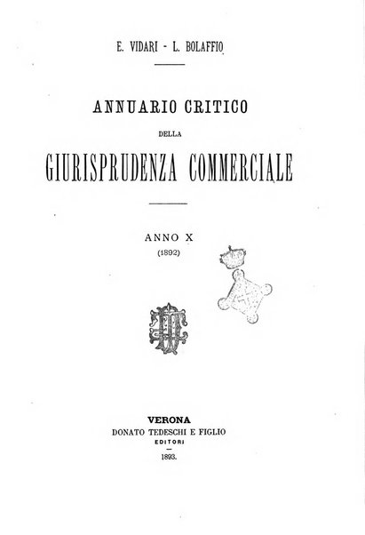 Annuario critico della giurisprudenza commerciale