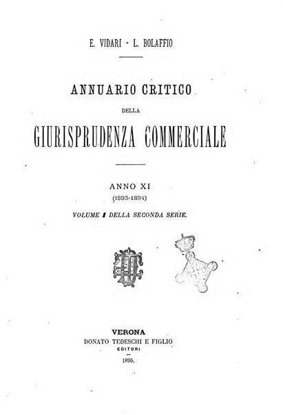 Annuario critico della giurisprudenza commerciale