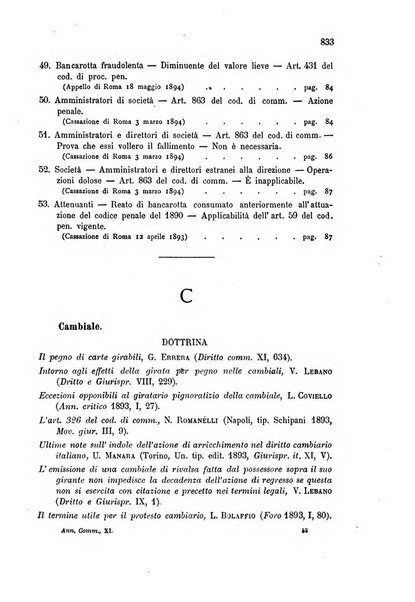 Annuario critico della giurisprudenza commerciale