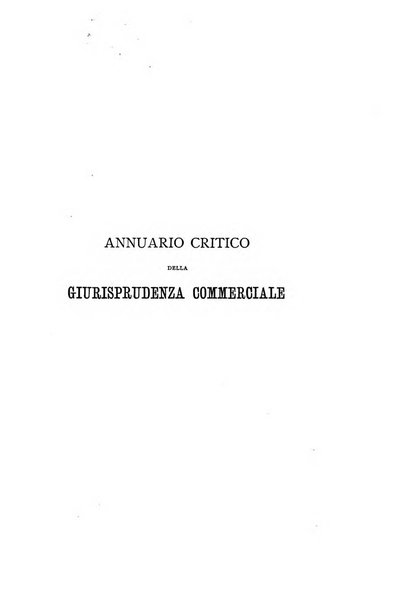 Annuario critico della giurisprudenza commerciale