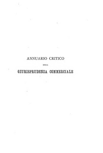 Annuario critico della giurisprudenza commerciale