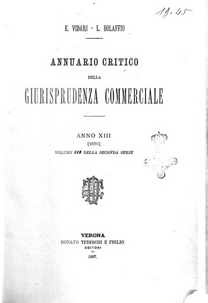 Annuario critico della giurisprudenza commerciale