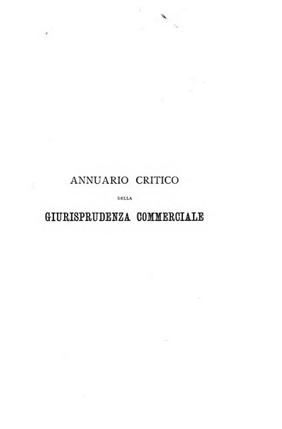 Annuario critico della giurisprudenza commerciale