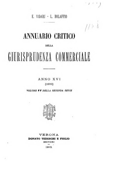 Annuario critico della giurisprudenza commerciale