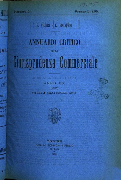 Annuario critico della giurisprudenza commerciale