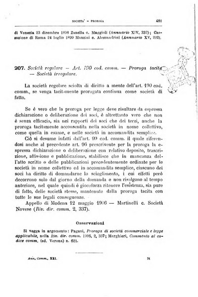 Annuario critico della giurisprudenza commerciale