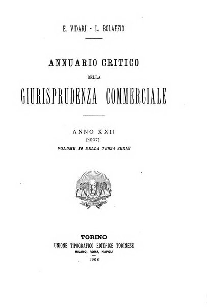 Annuario critico della giurisprudenza commerciale