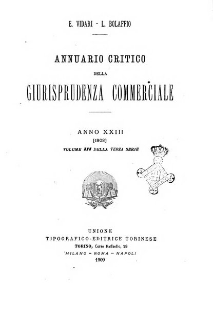 Annuario critico della giurisprudenza commerciale