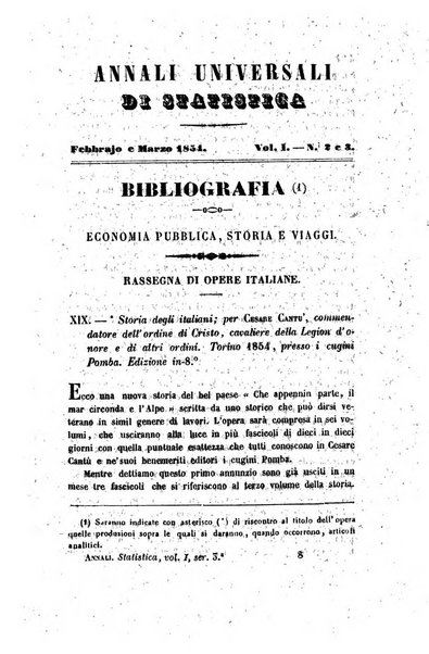 Annali universali di statistica, economia pubblica, legislazione, storia, viaggi e commercio