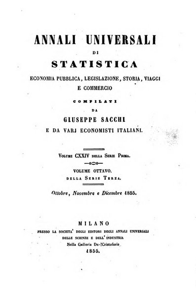 Annali universali di statistica, economia pubblica, legislazione, storia, viaggi e commercio