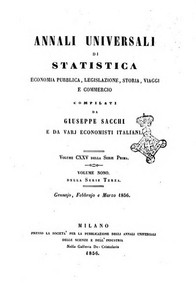 Annali universali di statistica, economia pubblica, legislazione, storia, viaggi e commercio