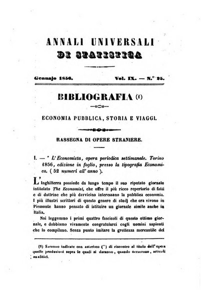 Annali universali di statistica, economia pubblica, legislazione, storia, viaggi e commercio