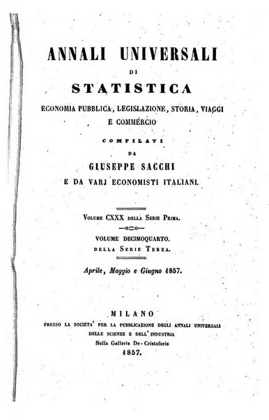 Annali universali di statistica, economia pubblica, legislazione, storia, viaggi e commercio