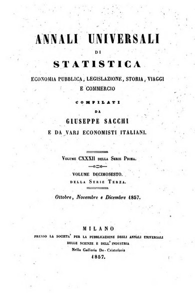 Annali universali di statistica, economia pubblica, legislazione, storia, viaggi e commercio