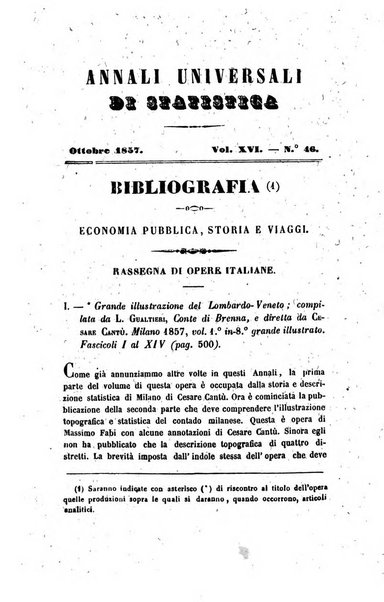 Annali universali di statistica, economia pubblica, legislazione, storia, viaggi e commercio