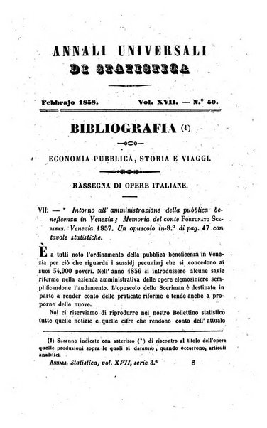 Annali universali di statistica, economia pubblica, legislazione, storia, viaggi e commercio