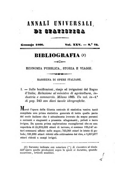 Annali universali di statistica, economia pubblica, legislazione, storia, viaggi e commercio