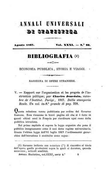 Annali universali di statistica, economia pubblica, legislazione, storia, viaggi e commercio