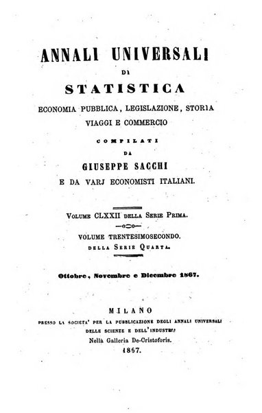 Annali universali di statistica, economia pubblica, legislazione, storia, viaggi e commercio