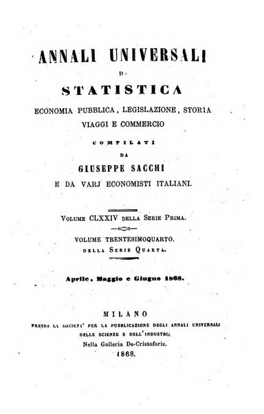 Annali universali di statistica, economia pubblica, legislazione, storia, viaggi e commercio