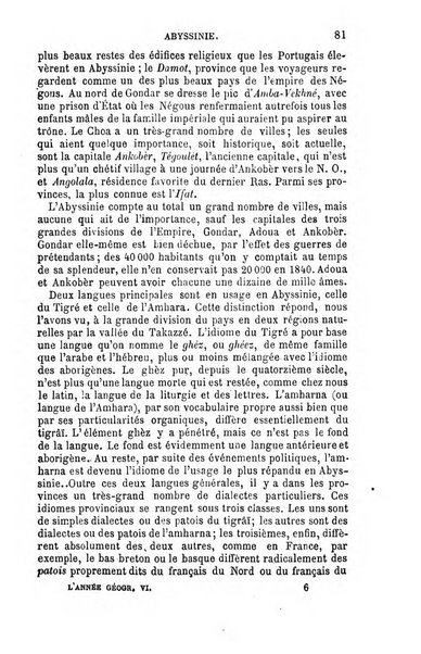 L'annee geographique revue annuelle des voyages de terre et de mer ainsi que des explorations, missions, relations et publications relatives aux sciences geographiques et ethnographiques