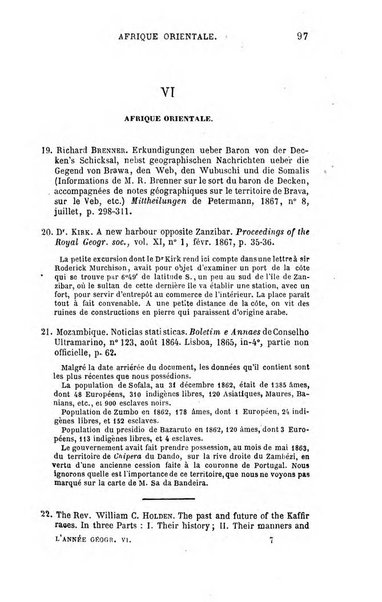 L'annee geographique revue annuelle des voyages de terre et de mer ainsi que des explorations, missions, relations et publications relatives aux sciences geographiques et ethnographiques