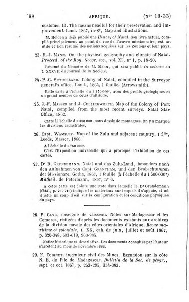 L'annee geographique revue annuelle des voyages de terre et de mer ainsi que des explorations, missions, relations et publications relatives aux sciences geographiques et ethnographiques