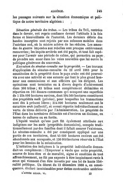 L'annee geographique revue annuelle des voyages de terre et de mer ainsi que des explorations, missions, relations et publications relatives aux sciences geographiques et ethnographiques