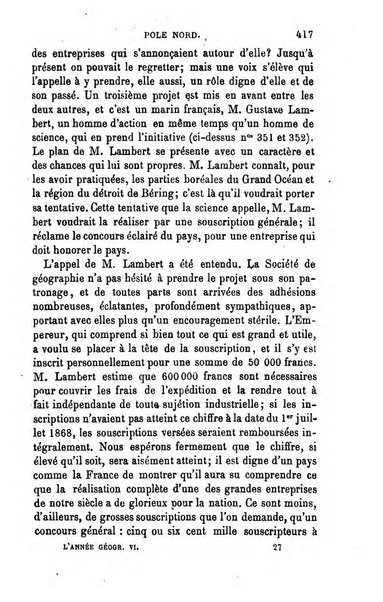 L'annee geographique revue annuelle des voyages de terre et de mer ainsi que des explorations, missions, relations et publications relatives aux sciences geographiques et ethnographiques