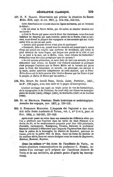 L'annee geographique revue annuelle des voyages de terre et de mer ainsi que des explorations, missions, relations et publications relatives aux sciences geographiques et ethnographiques