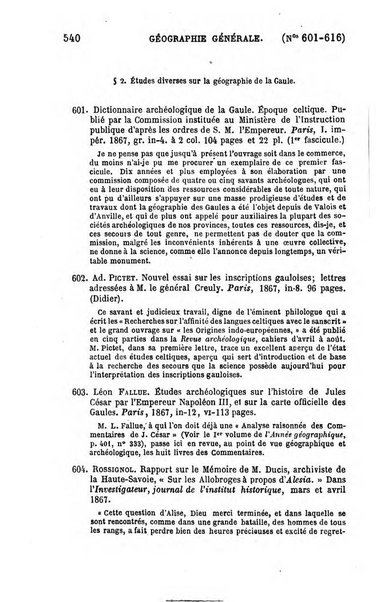 L'annee geographique revue annuelle des voyages de terre et de mer ainsi que des explorations, missions, relations et publications relatives aux sciences geographiques et ethnographiques