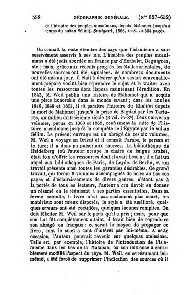 L'annee geographique revue annuelle des voyages de terre et de mer ainsi que des explorations, missions, relations et publications relatives aux sciences geographiques et ethnographiques