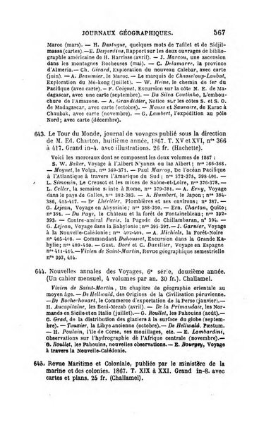 L'annee geographique revue annuelle des voyages de terre et de mer ainsi que des explorations, missions, relations et publications relatives aux sciences geographiques et ethnographiques