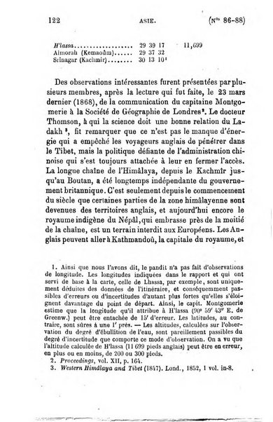 L'annee geographique revue annuelle des voyages de terre et de mer ainsi que des explorations, missions, relations et publications relatives aux sciences geographiques et ethnographiques