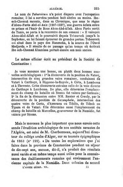 L'annee geographique revue annuelle des voyages de terre et de mer ainsi que des explorations, missions, relations et publications relatives aux sciences geographiques et ethnographiques