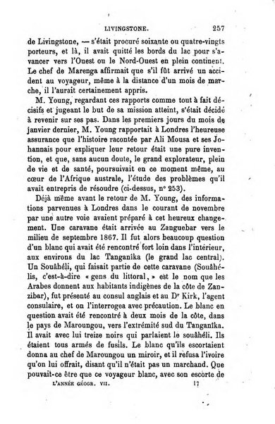 L'annee geographique revue annuelle des voyages de terre et de mer ainsi que des explorations, missions, relations et publications relatives aux sciences geographiques et ethnographiques