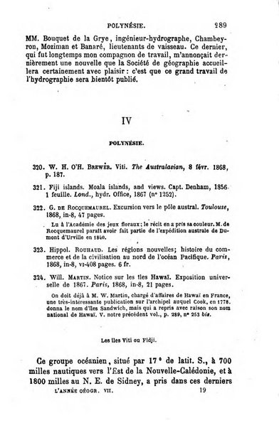 L'annee geographique revue annuelle des voyages de terre et de mer ainsi que des explorations, missions, relations et publications relatives aux sciences geographiques et ethnographiques