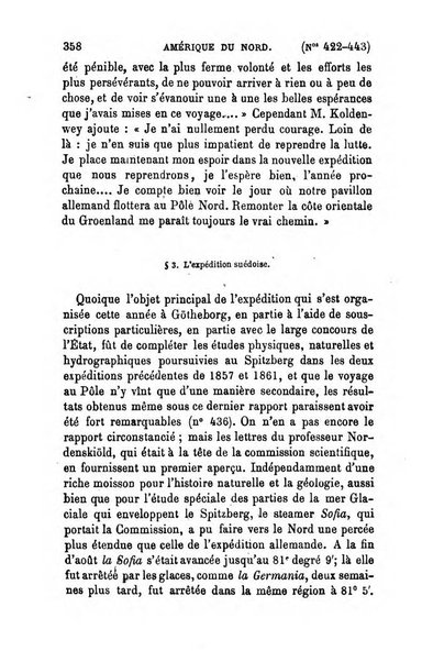 L'annee geographique revue annuelle des voyages de terre et de mer ainsi que des explorations, missions, relations et publications relatives aux sciences geographiques et ethnographiques