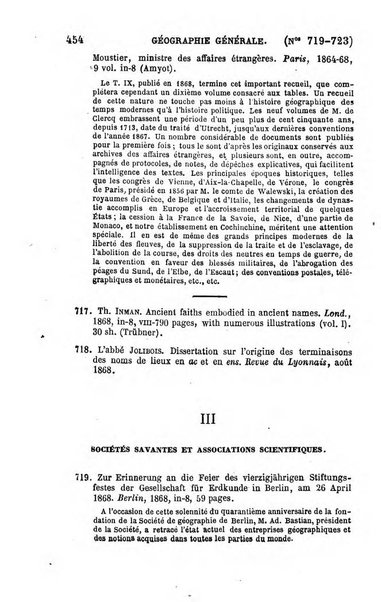 L'annee geographique revue annuelle des voyages de terre et de mer ainsi que des explorations, missions, relations et publications relatives aux sciences geographiques et ethnographiques